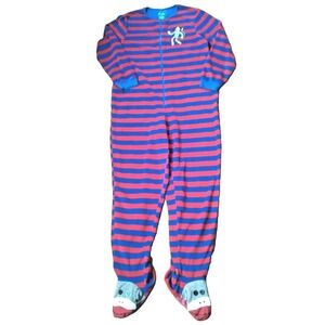 Nick Nora Womens Footed Pajamas S Sock Monkey Fleece Footie Embroidered Novelty